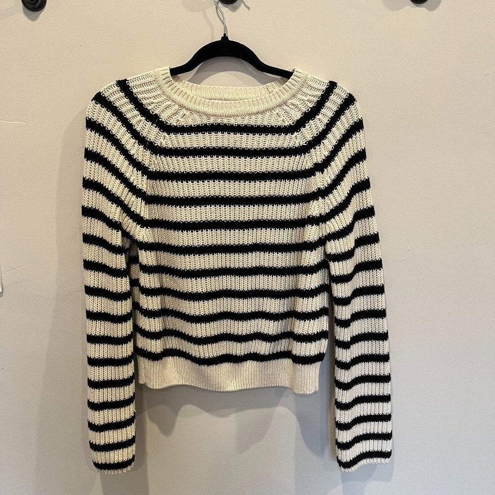 Zara Thick Knit Cropped Striped Sweater